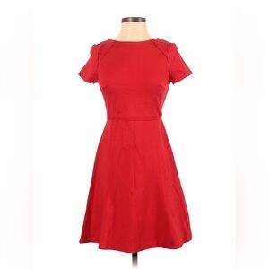 J. Crew Factory and Flare Dress Short Sleeve Women’s Red